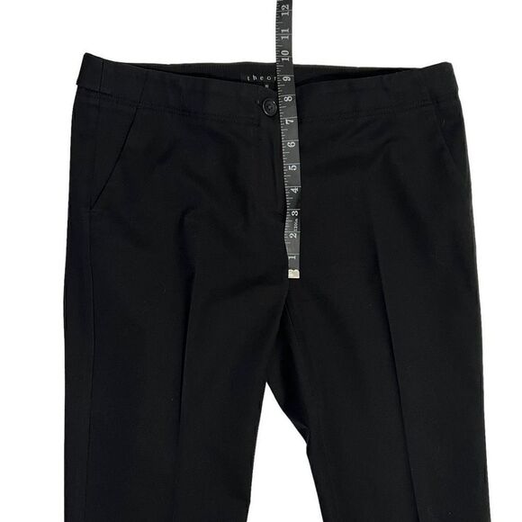 Theory Women's Black Mid-Rise Straight-Leg Cropped Pants Size 10 - Picture 10 of 10